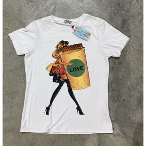 NICOLE FASHION Size Medium "LOVE" T SHIRT Tee NWT
